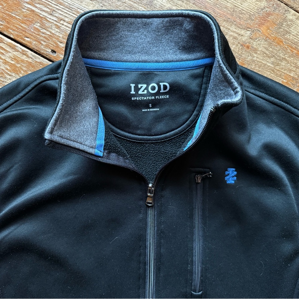 (4/$20) IZOD Men’s Black Spectator Fleece Zip-Up Vest